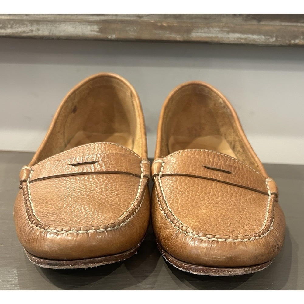 Fairmount Women 9.5M Cognac Pebbled Leather Driving Penny Loafers Made In Brazil - Picture 4 of 8